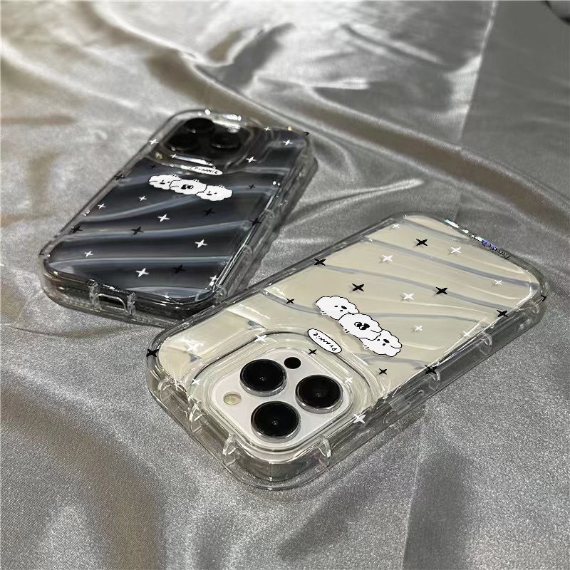 Ốp Điện Thoại Mềm Trong Suốt Hình Ba Chú Chó Cho iPhone14promax 1312 / 11 7 / 8plus xr / sins JRPU
