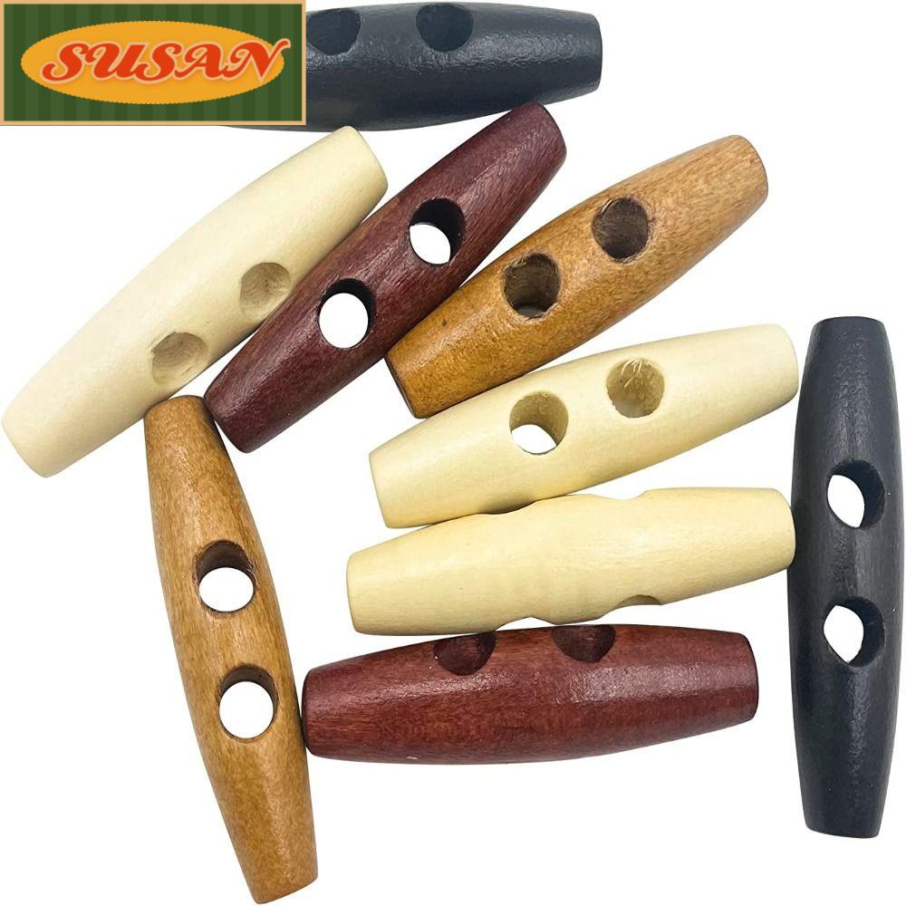 SUSANS Nút Áo Khoác Hai Lỗ Bằng Nhựa Resin Gỗ Màu Sắc Hỗn Hợp