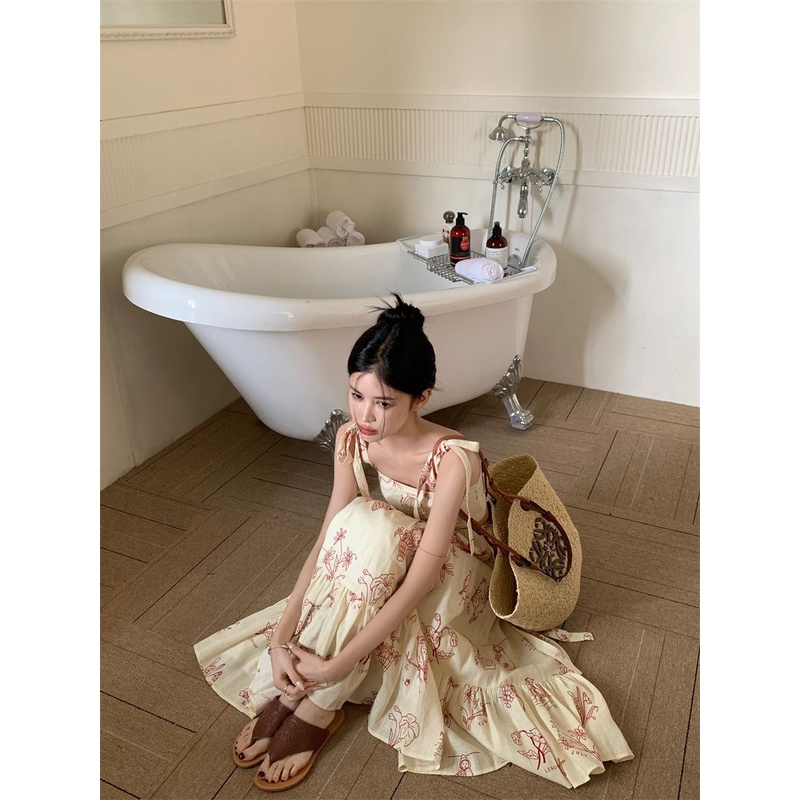 Set Áo Váy Hai Dây Eo Cao Phong Cách Hàn Quốc Thời Trang Mùa Hè 2023 Mfs