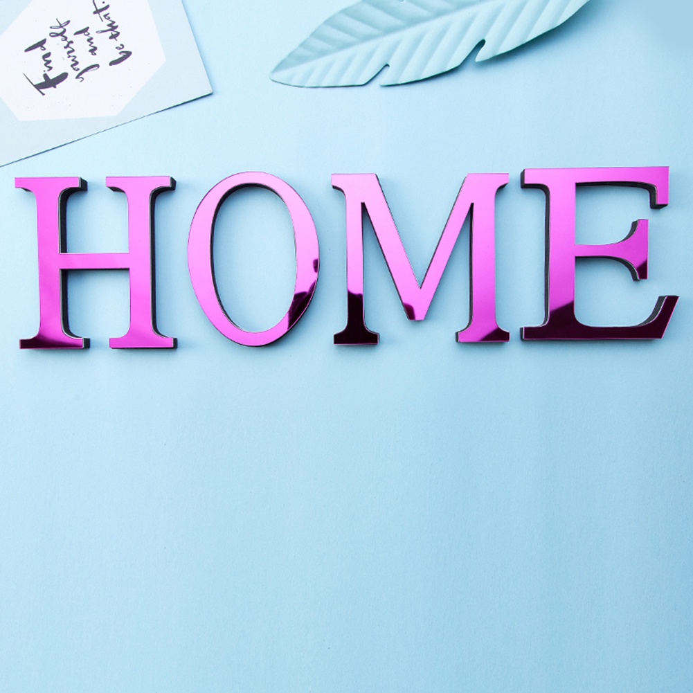 Miếng Dán Tường Trang Trí Hình Chữ Cái Từ A-Z Bằng Acrylic Tráng Gương DIY