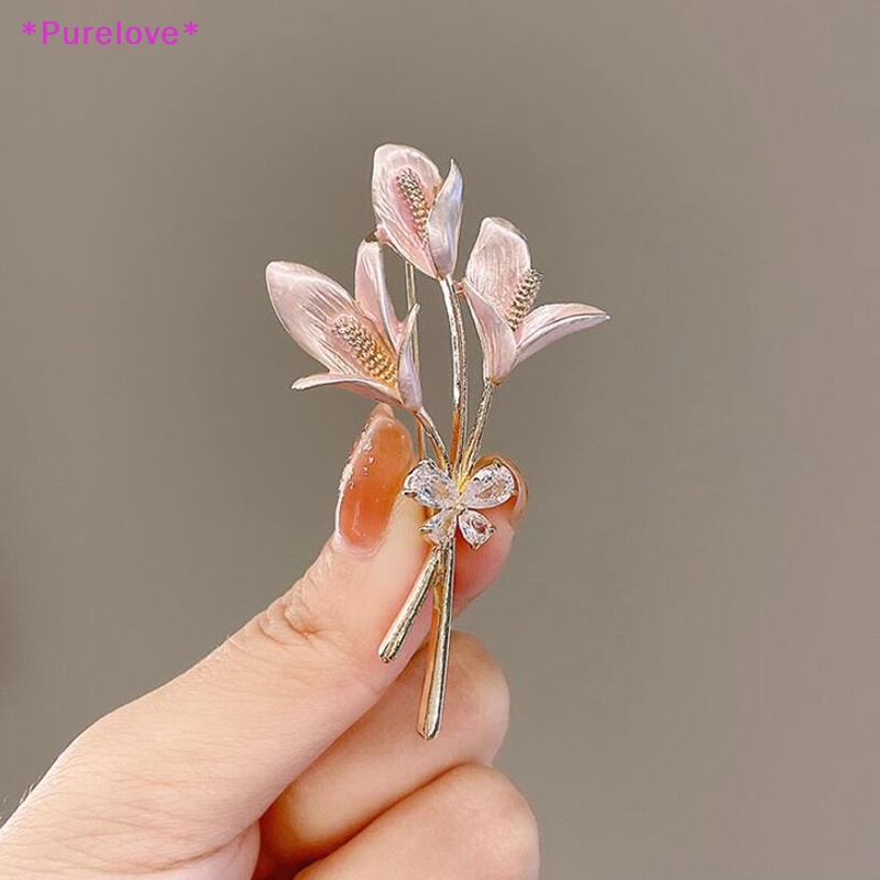 Ghim Cài Áo Hình Bông Hoa Đính Đá Xinh Xắn Dành Cho Nữ Mới