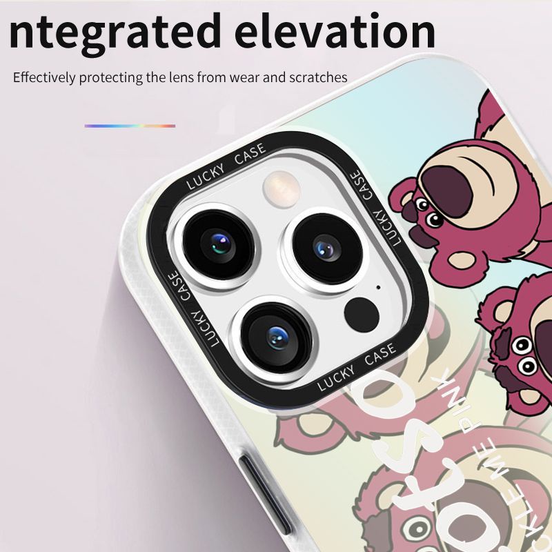 Ốp Điện Thoại Màu Laser Họa Tiết Chú Gấu / Dâu Tây Dễ Thương Cho Iphonexr128Plus 5TIJ 1314