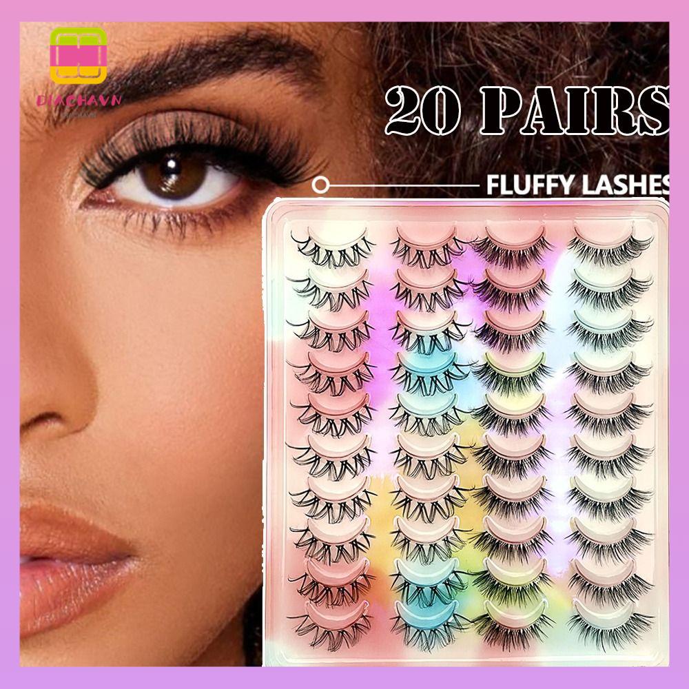 DIACHAVN Lông Mi Giả Handmade Dài Mềm Mại Tự Nhiên Không Cần Dùng Keo Dán