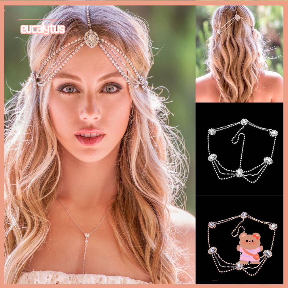 EUTUS Băng Đô Cài Tóc Dạng Chuỗi Hạt Nhiều Màu Sắc Lấp Lánh