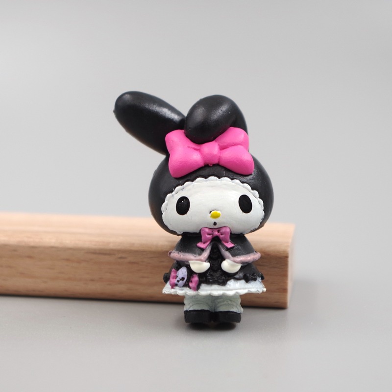 Set 5 Mô Hình Búp Bê Sanrio Kuromi My Melody 4cm Trang Trí Bánh Kem Sinh Nhật / Xe Hơi DIY