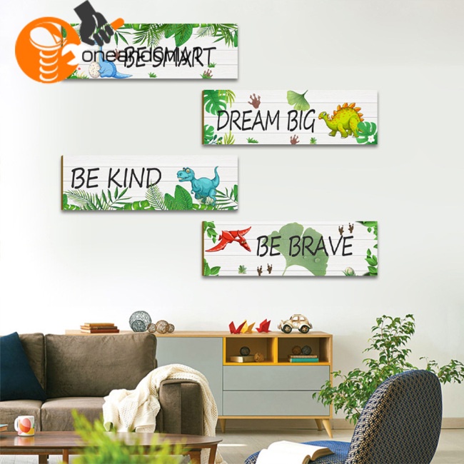 Set 4 Biển Gỗ Treo Tường Trang Trí Hình Động Vật Dễ Thương