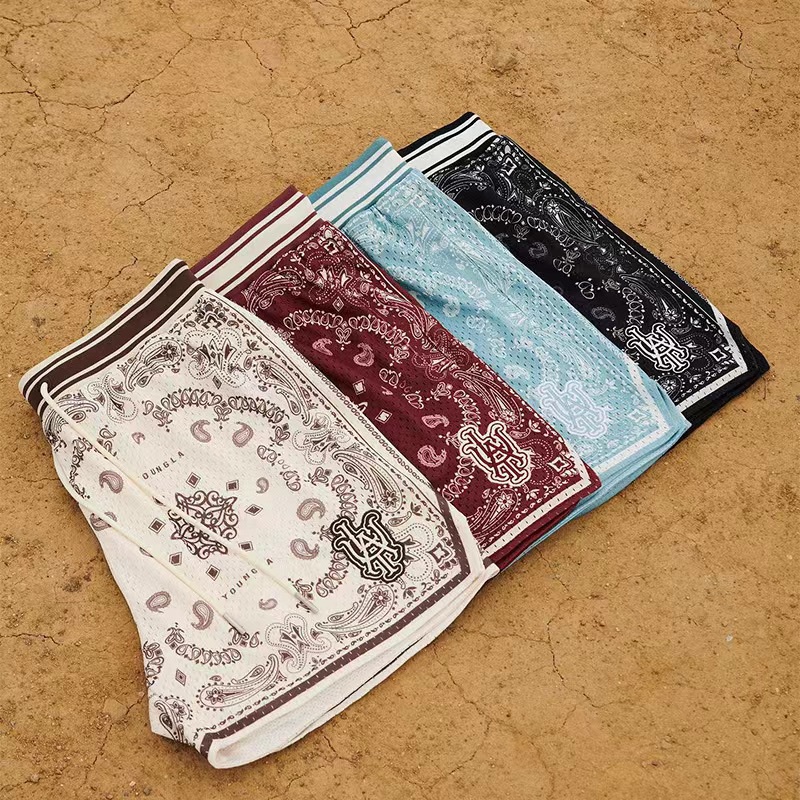 Quần Short Thể Thao Phối Lưới Thoáng Khí Nhanh Khô In Họa Tiết Thời Trang Mùa Hè Cho Nam