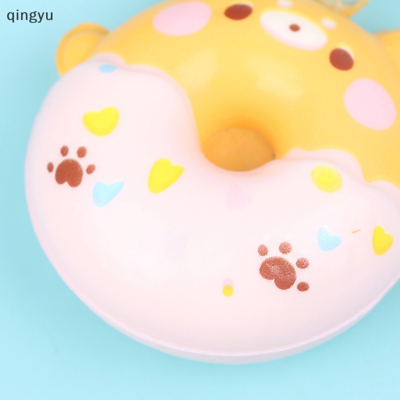 Qingyu Móc Khóa Đồ Chơi Mềm Dẻo Giảm Căng Thẳng Hình Bánh Donut