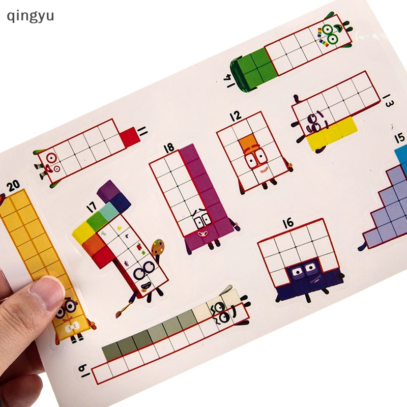 Qingyu Nhãn Dán Số Đồ Chơi DIY Khối Xếp Hình Graffiti Cốc Xe Đạp Ván Trượt PLI