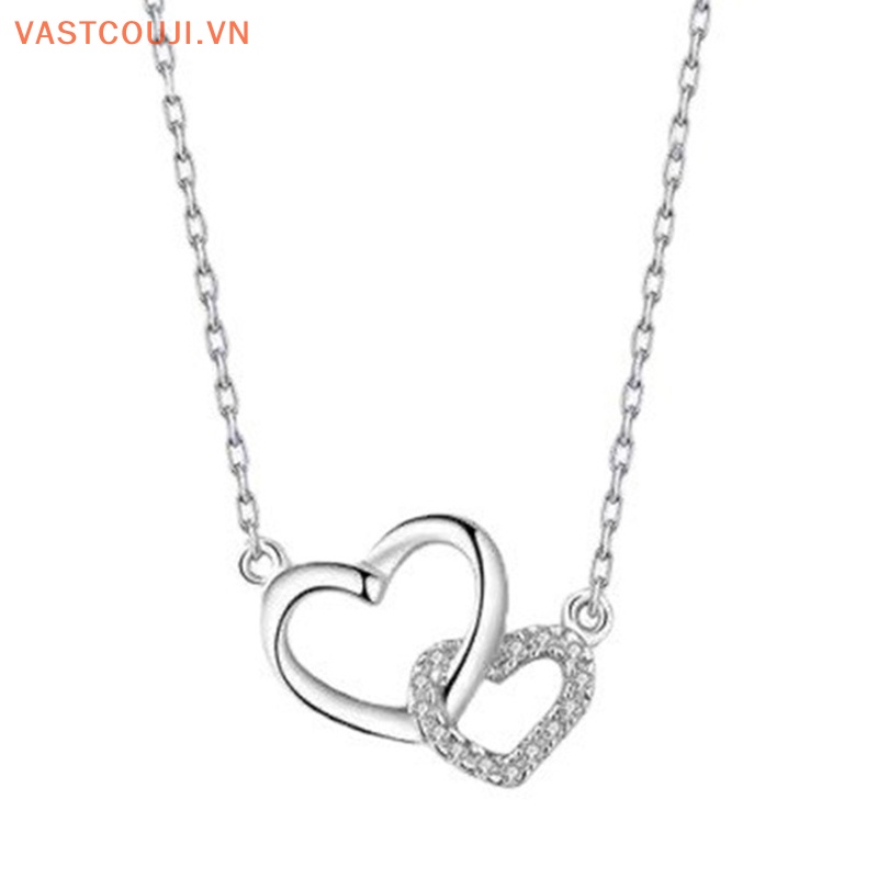 Vòng cổ Mặt Trái Tim Đính Đá Zircon Thời Trang Cho Nữ