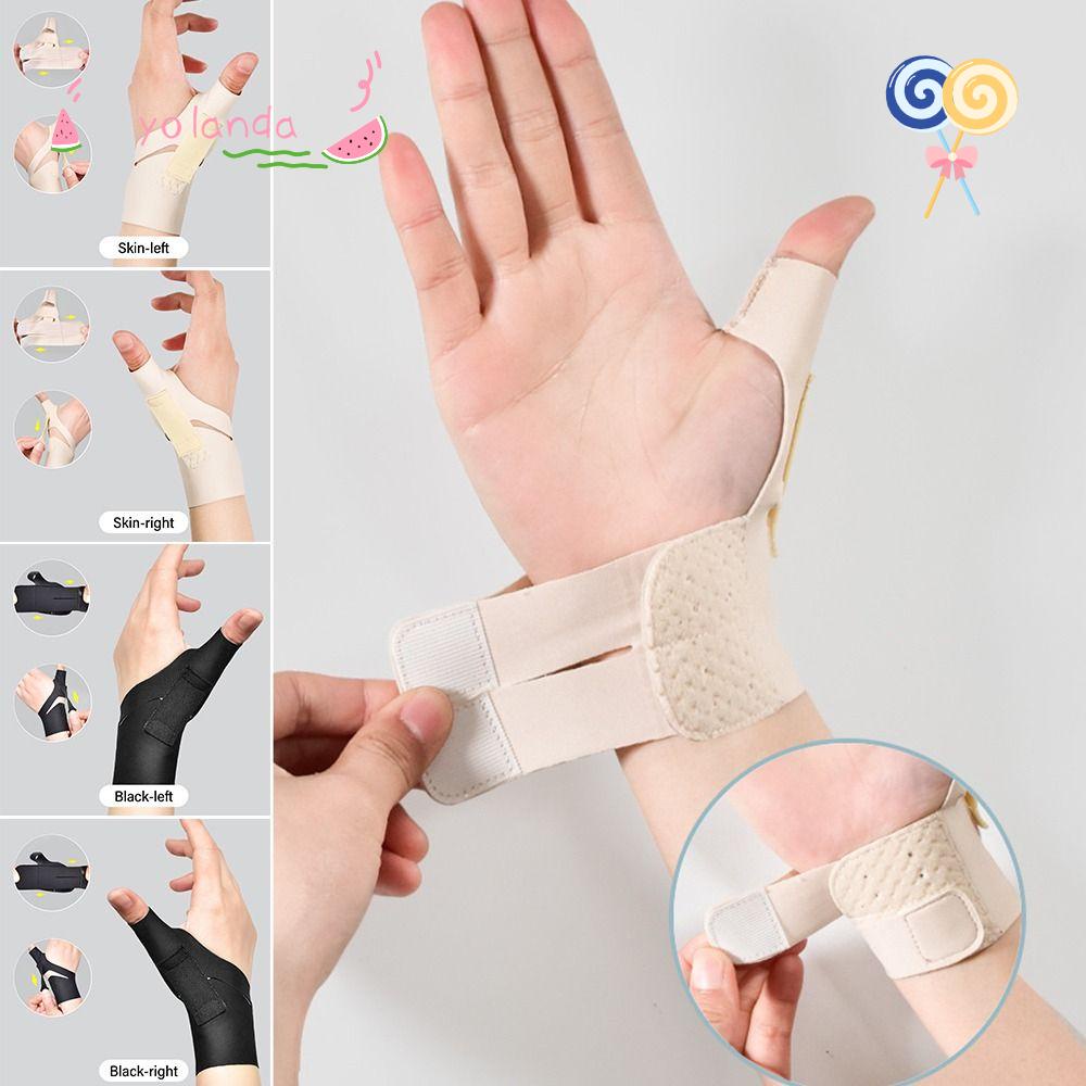 YOLA Đai Quấn Bảo Vệ Cổ Tay Co Giãn Màu Đen Có Thể Điều Chỉnh Hỗ Trợ Khớp Ngón Tay Cái