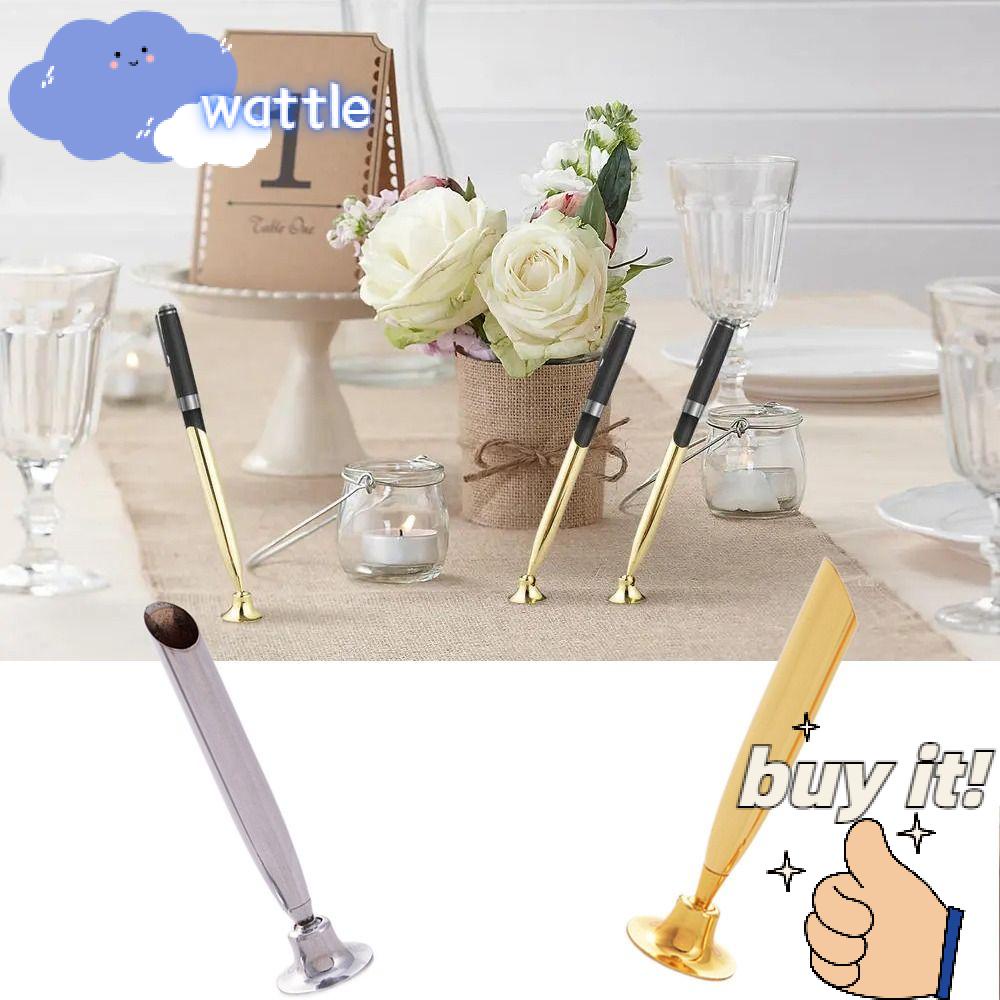 WATTLE Giá Đỡ Bút Gel Để Bàn Bằng Kim Loại Màu Vàng / Bạc Có Thể Xoay Được Tiện Dụng