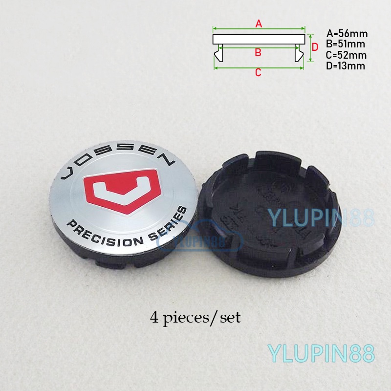 Bộ 4 Nắp Đậy Trục Bánh Xe Hơi In Logo Vossen 56mm 60mm 68mm Vossen Chuyên Dụng Cho TE37