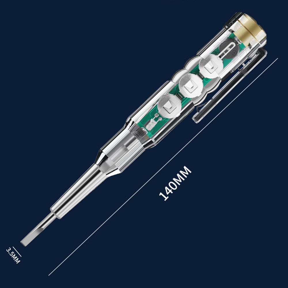 Bút Thử Điện Pcbfun AC24-250V Ba Màu Tích Hợp Đèn LED