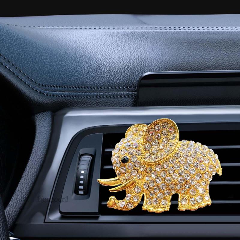 Kẹp Điều Hòa Xe Hơi Hình Voi Đính Đá Sang Trọng
