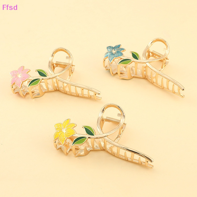 {Ffsd} Kẹp Tóc Đuôi Ngựa Bằng Kim Loại Hình Hoa Lily / Cá Mập Rỗng Thanh Lịch Thời Trang Bán Chạy Dành Cho Bạn Nữ