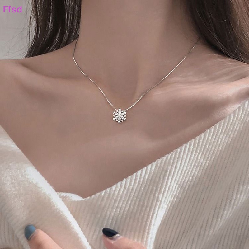 Vòng cổ Mặt Hình Bông Tuyết Đính Đá Zircon Màu Vàng / Bạc Thời Trang Cho Nữ S-N605