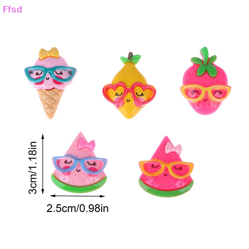 {Ffsd} Set 10 Quả Bơ Dâu Chanh Dưa Hấu Mini Bằng Nhựa Resin Làm Đồ Trang Sức Thủ Công DIY Trang Trí Sổ Lưu Niệm