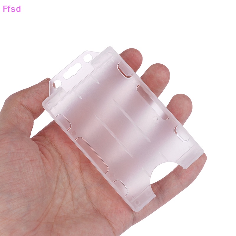 Bộ 4 Bao Đựng Thẻ ID Bằng Nhựa Cứng Hai Mặt Đa Năng Unisex