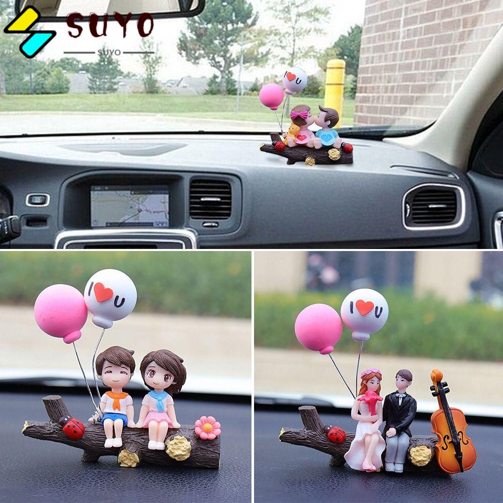 SUYO Mô Hình Cặp Đôi Hoạt Hình Dễ Thương Trang Trí Bảng Điều Khiển Xe Hơi