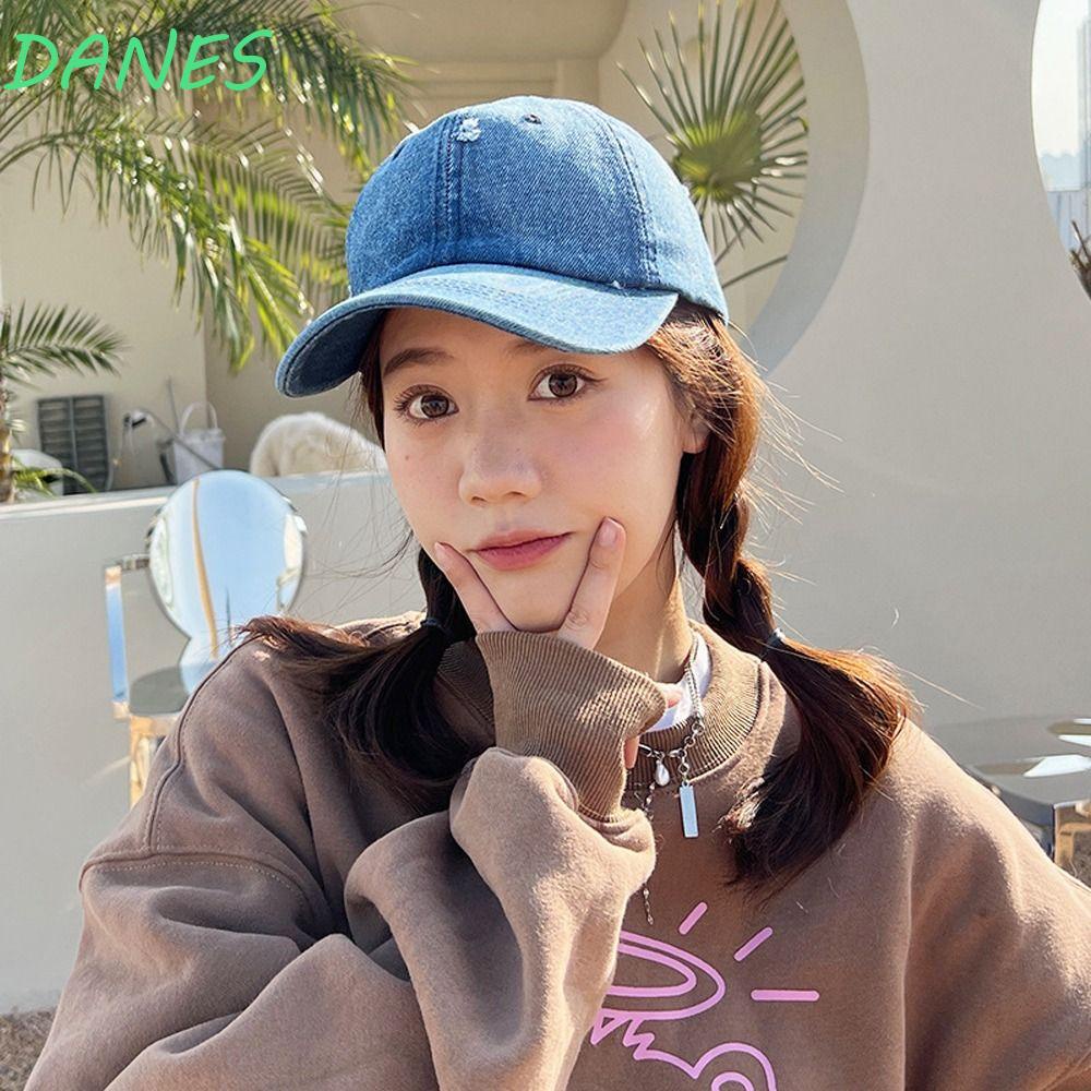 DANES Mũ Lưỡi Trai Cotton Chống Nắng Tia UV In Chữ Màu Xanh Dương Phong Cách Hip Hop Thanh Lịch Cho Nam