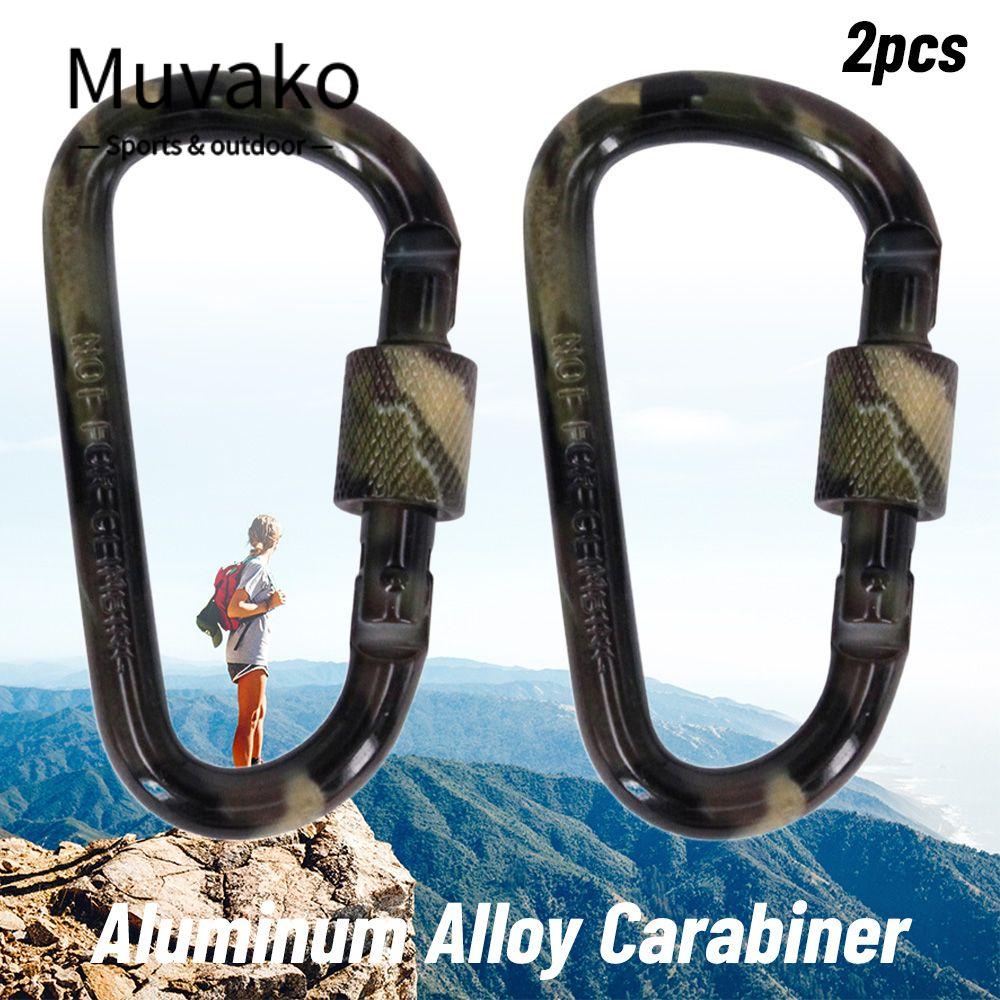 MUVAKO Set 2 Móc Khóa Leo Núi Bằng Hợp Kim Nhôm Màu Đen