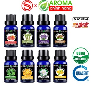 Tinh dầu AROMA essential oil 10ml nguyên chất tự nhiên, tinh dầu thơm phòng, thư giãn, khử mùi