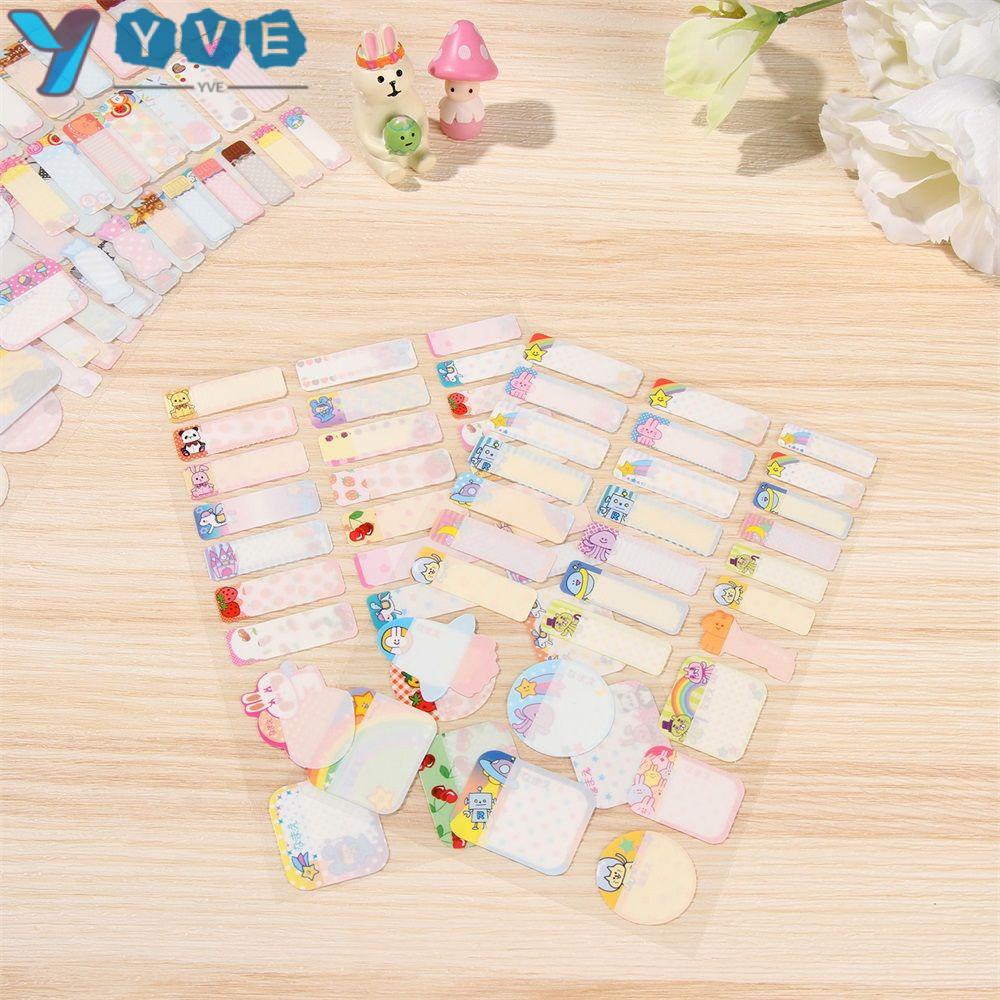 YVE Bộ 140 Miếng Dán Tự Dính Trang Trí Chai Lọ Họa Tiết Hoạt Hình Dễ Thương