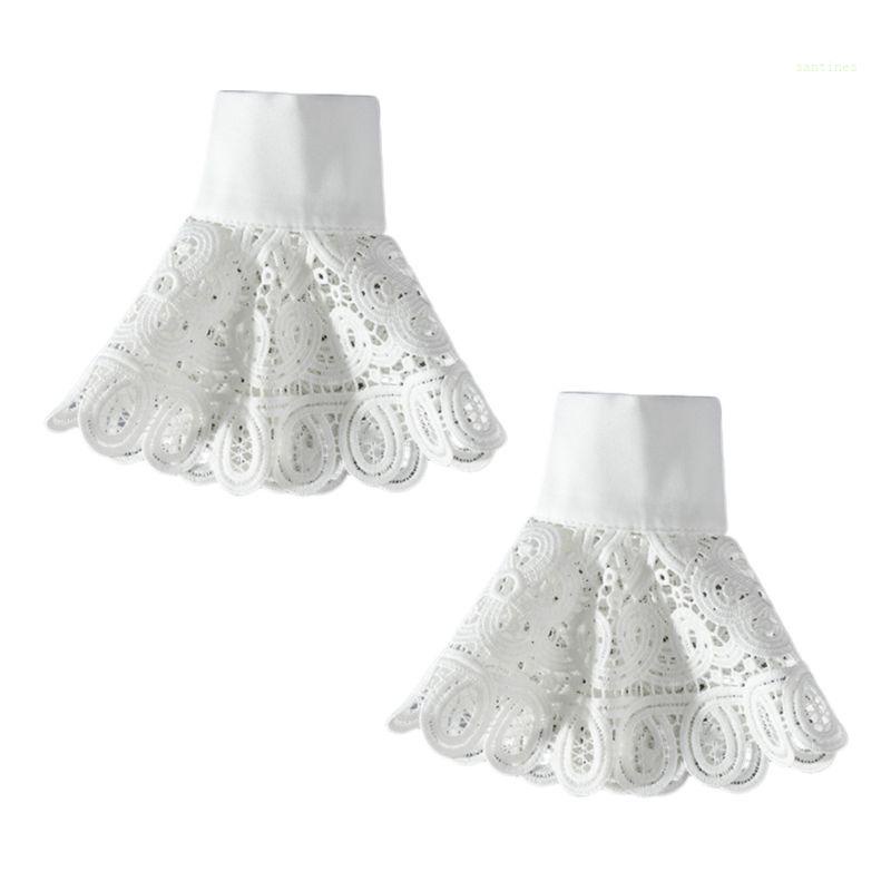 San * Cổ Tay Loe Giả Thêu Hoa Khoét Rỗng Kiểu Vintage Hàn Quốc Có Thể Tháo Rời