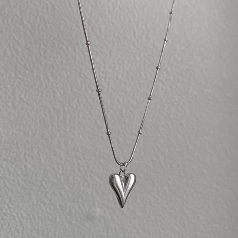 Vòng Cổ Choker Hai Lớp Mặt Hình Trái Tim Đính Ngọc Trai Đơn Giản Thời Trang