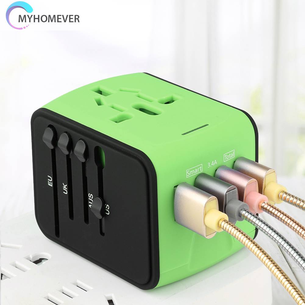 Ổ CắM SạC 4 CổNg Usb TiệN DụNg Cho AU UK EU US