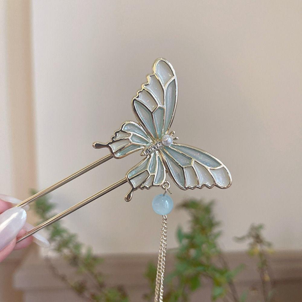 MIQUEL Trâm Cài Tóc Kim Loại Hình Bướm Phong Cách Cổ Điển Cho Nữ