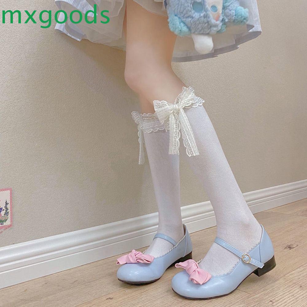 MXGOODS Vớ Mềm Co Giãn Thoáng Khí Đính Nơ Ruy Băng Phong Cách Nhật Bản