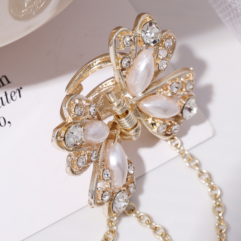 Kẹp Tóc Hình Bướm Đính Ngọc Trai Giả Phong Cách INS Tinh Tế Thời Trang Cho Nữ