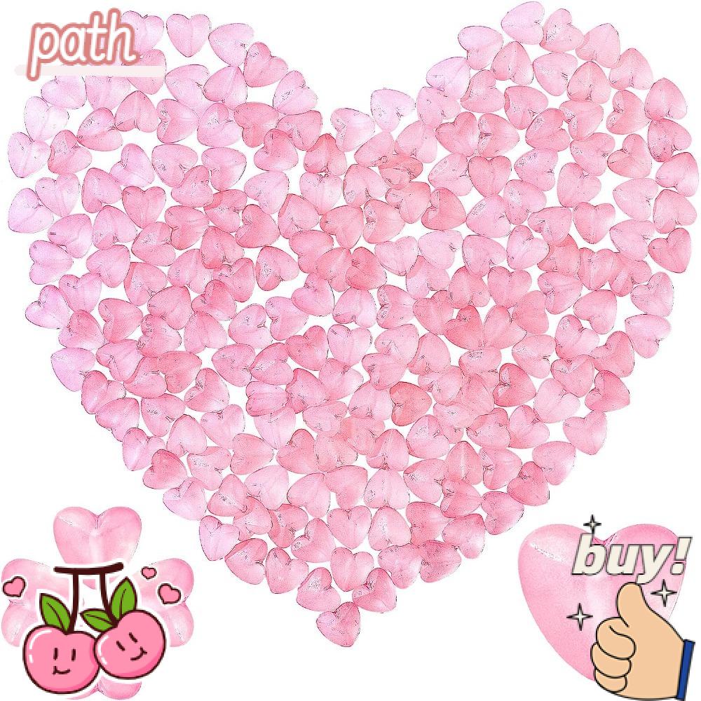 PATH Set 300 Hạt Xỏ Lỗ Trái Tim 12mm Trong Suốt Bằng Acrylic Nhiều Màu Sắc Dùng Để Trang Trí Tóc Bện