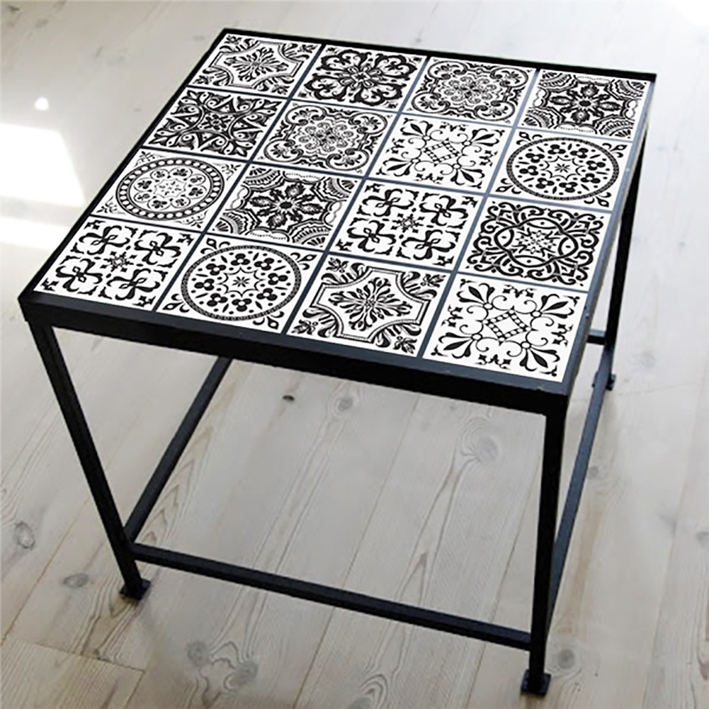 Set 10 Miếng Dán Trang Trí Sàn Nhà Chống Thấm Nước Phong Cách Châu Âu