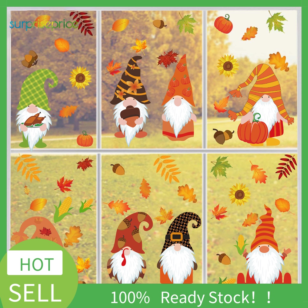 Set 9 Miếng Dán Cửa Kính Bằng PVC Hình Lá Phong Có Thể Tái Sử Dụng