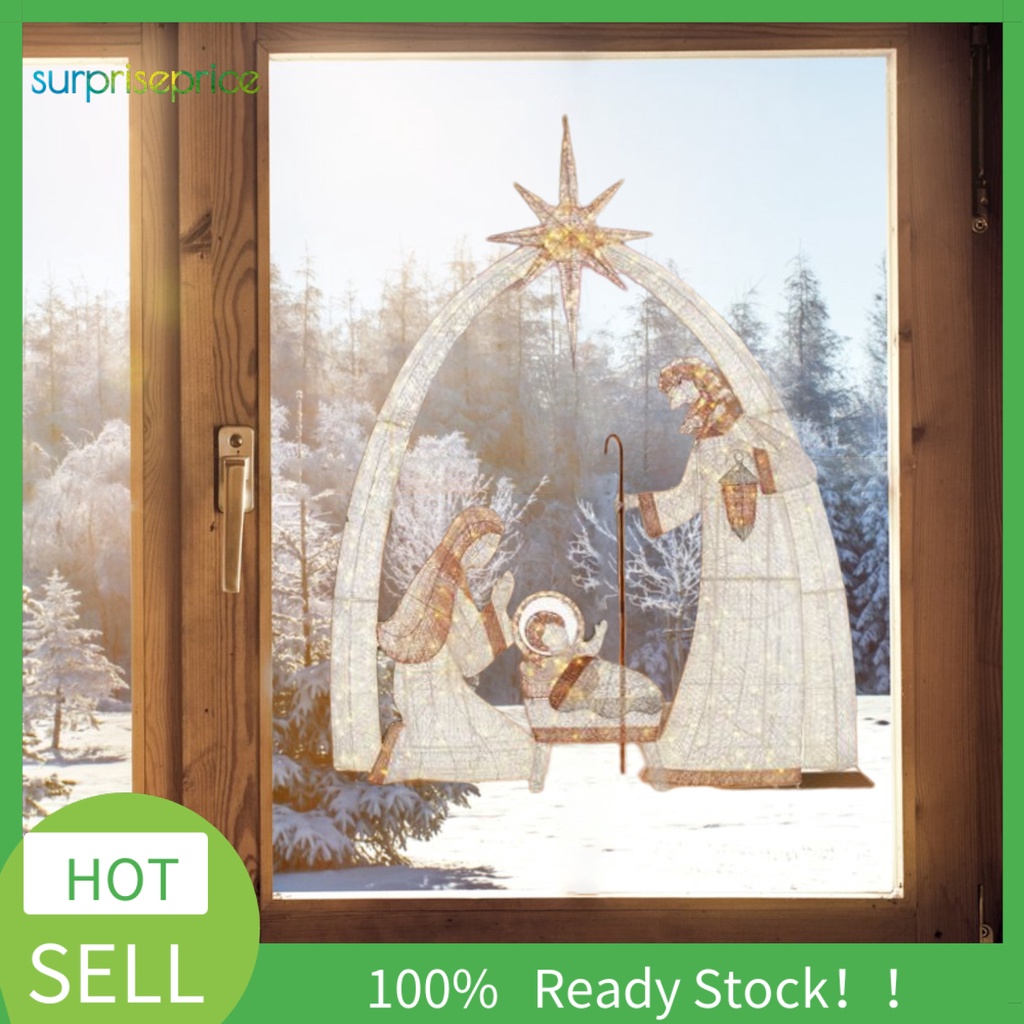 Miếng Dán Trang Trí Cửa Sổ Tự Dính Họa Tiết Tuần Lộc Giáng Sinh Dễ Tháo Rời