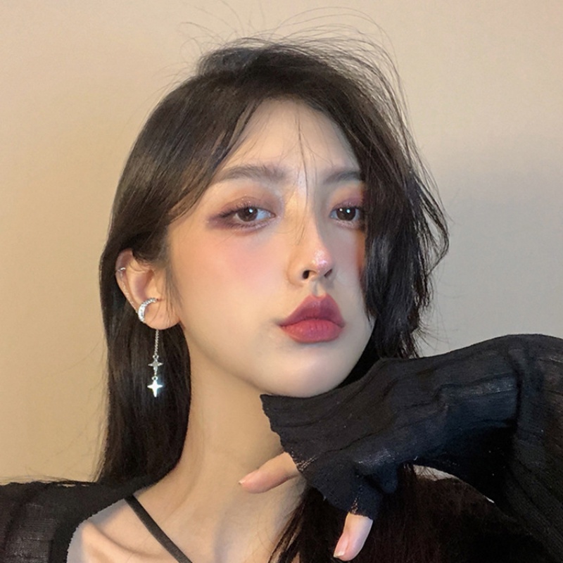 Bông Tai Ngôi Sao Tua Rua Đính Đá Pha Lê Thời Trang Cho Nữ