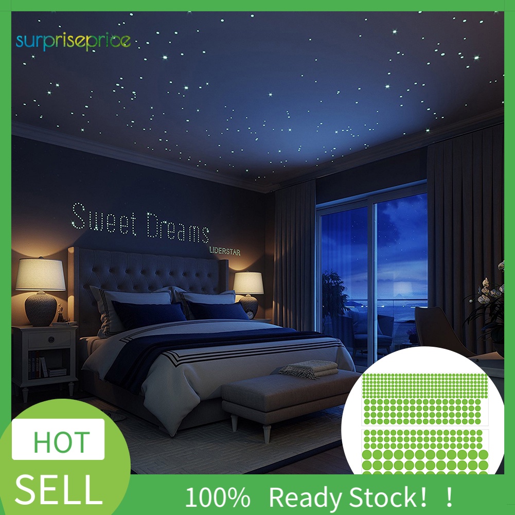 Cuộn 407 Miếng Dán Tường Phát Quang Họa Tiết Chấm Bi Độc Đáo Trang Trí Nhà Cửa