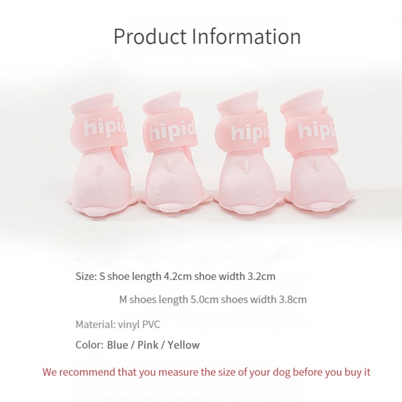 HamshMoc Giày Bốt Cao Su Đi Mưa Thoáng Khí Chống Nước Chống Trượt Có Thể Điều Chỉnh Bảo Vệ Chân Cho Thú Cưng