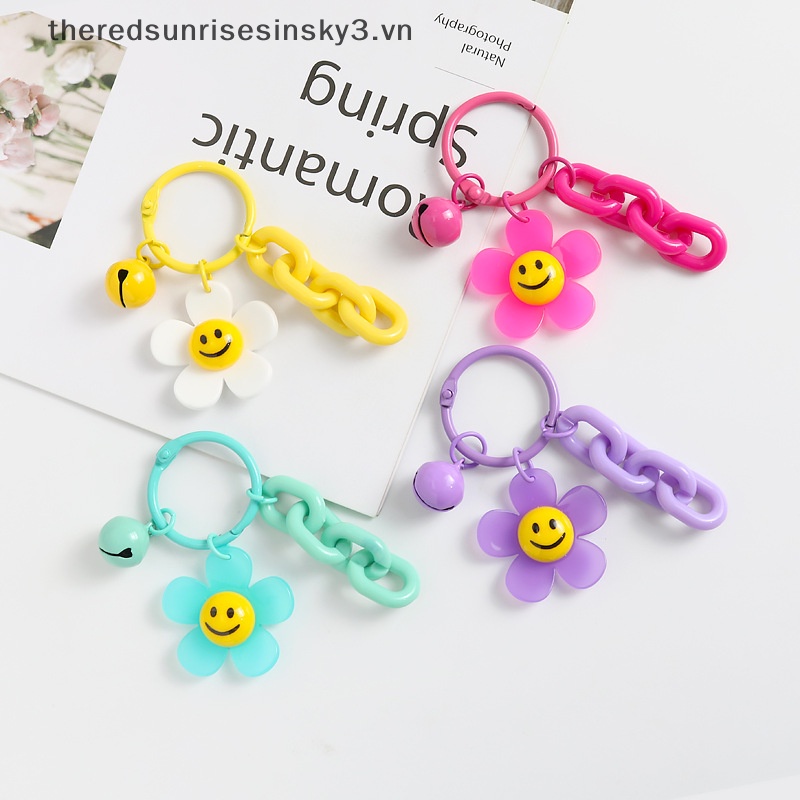 1 Móc Khóa Acrylic Hình Hoa Hướng Dương Cười Nhiều Màu Sắc Dễ Thương