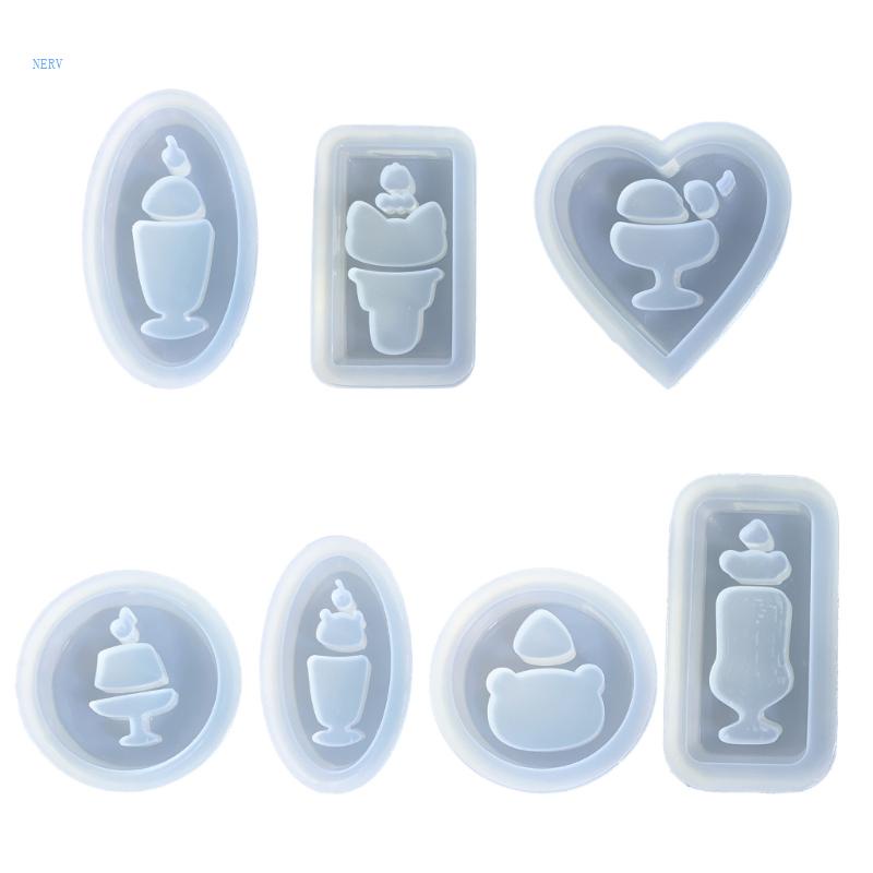 Khuôn Silicone Làm Mặt Dây Chuyền Hình Cây Kem DIY