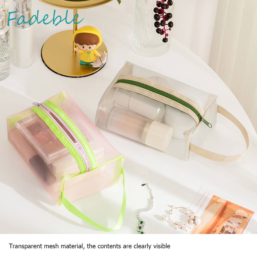 Ví Đựng Tiền Xu Bằng Nilon Phối Lưới Thoáng Khí Sức Chứa Lớn Đa Năng Tiện