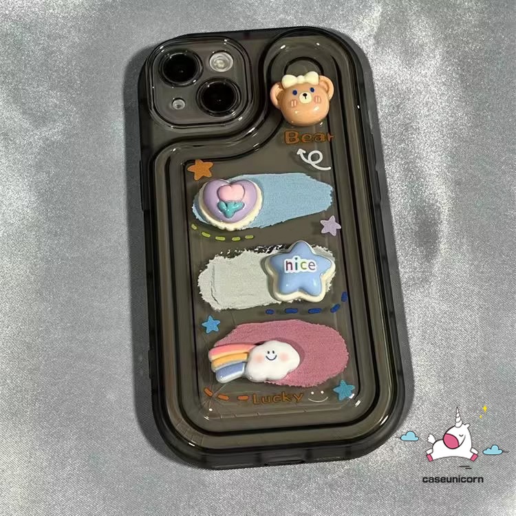 Ốp Điện Thoại Hình Gấu Thỏ 3D Dễ Thương Cho IPhone 7 8 Plus XR 13 11 14 12 Pro MAX X XS MAX 7plus SE 2020