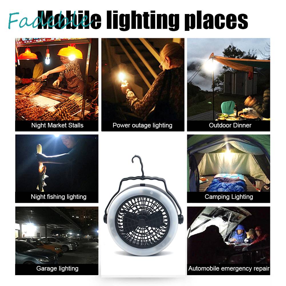 Quạt Treo Tích Hợp Đèn LED 3 Trong 1 Tiện Dụng Khi Đi Cắm Trại