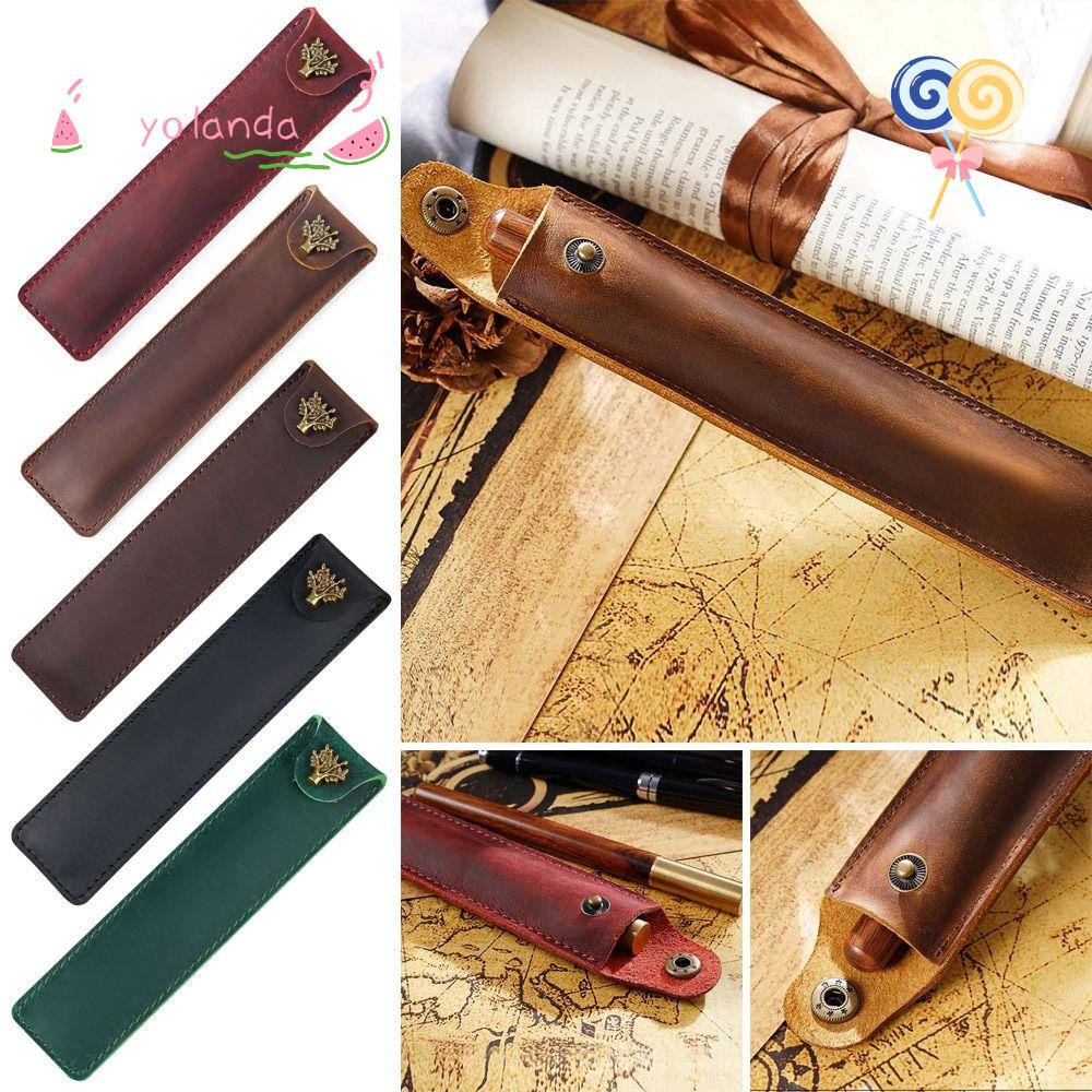 YOLA Túi Đựng Bút Bằng Vải Canvas Da Bò Sáng Tạo