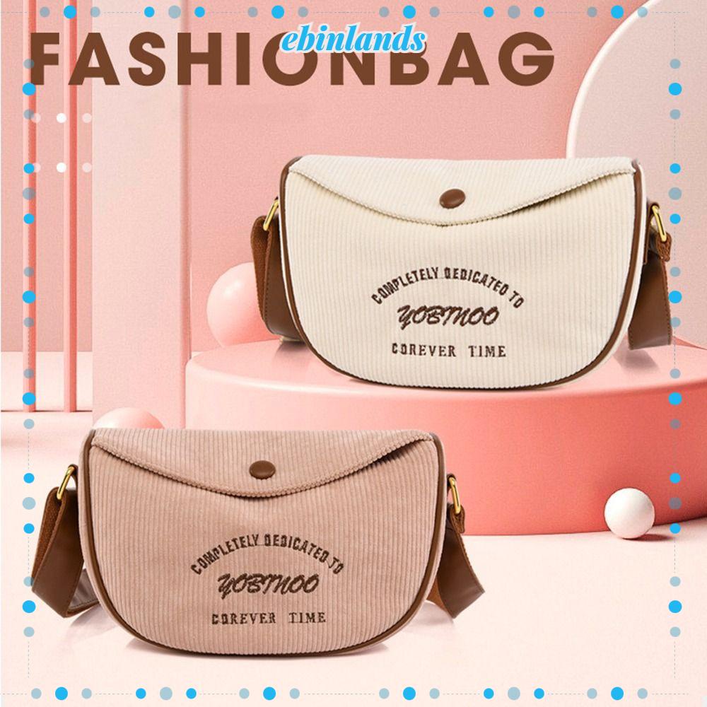 EBINLANDS Túi Đeo Chéo Vai Sức Chứa Lớn Bằng Vải Nhung Thời Trang Dành Cho Nữ