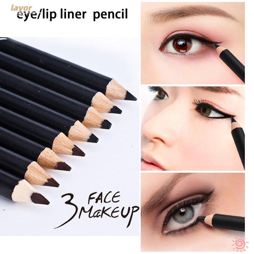 LAY Bút Kẻ Lông Mày Màu Đen / Cà Phê Tự Nhiên Lâu Trôi Có Nắp Đậy Trang Điểm Làm Đẹp Cho Nữ