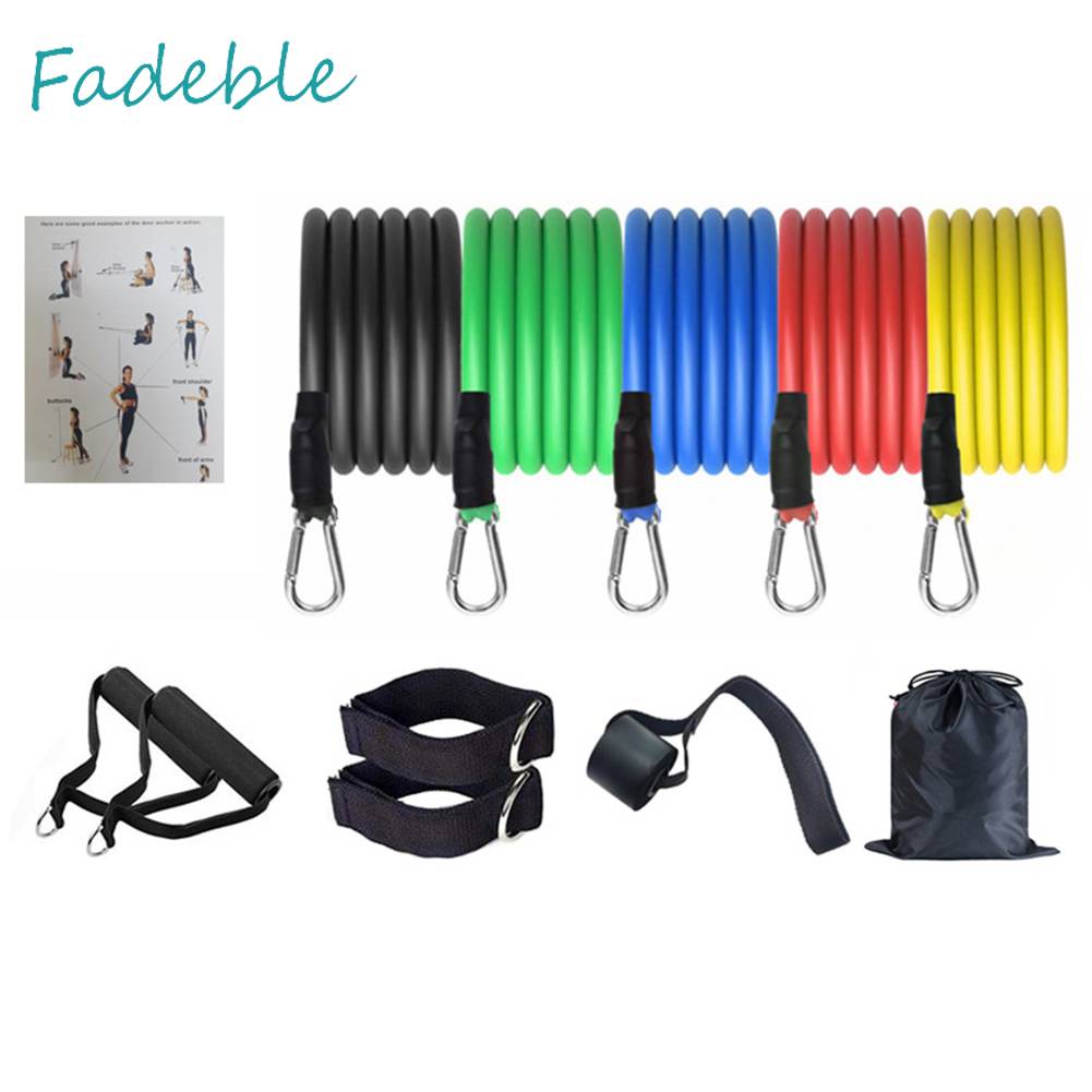 Set 11 Dây Kéo Đàn Hồi Đa Năng Hỗ Trợ Tập Gym / Thể Hình